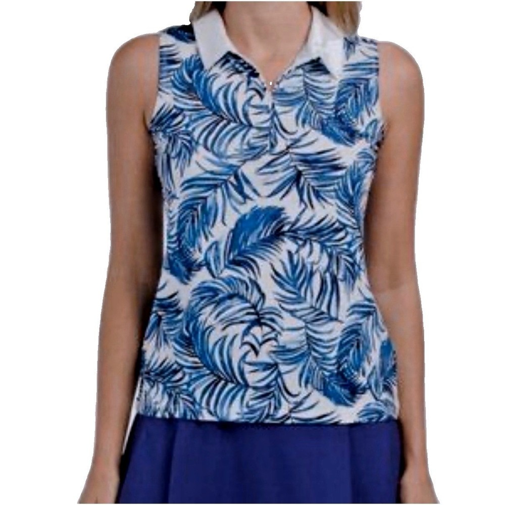 Tommy Bahama Women's Golf Sea Breeze Tennis Pickleball Sleeveless Polo Shirt L